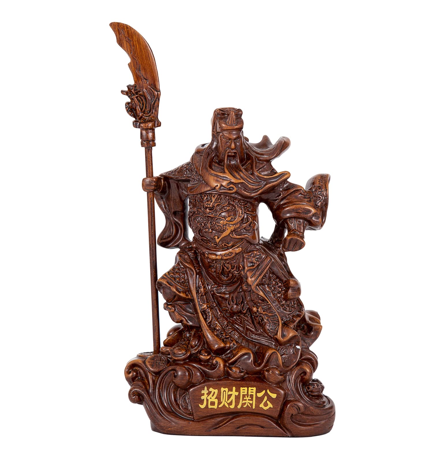 三国関公の神像工芸品は財を集めて家族の平安を守ります Mua 関羽像 関功像 クワン・クアン・ゴング像 富の神 幸運の神 関雄像